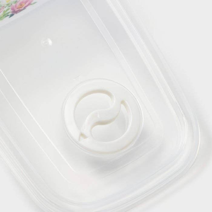 Набор ланч-боксов пластиковых «Розы», 4 шт: 400 мл, 650 мл, 1 л, 1,5 л, цвет белый