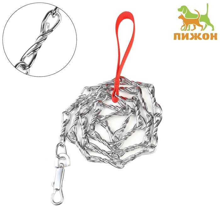 Поводок металлический витой с нейлоновой ручкой, 180 см х 4 мм Поводок металлический витой с нейлоновой ручкой, 180 см х 4 мм