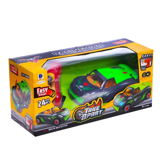 Конструктор винтовой «Спорткар», с электрическим шуруповёртом, свет и звук, 24 детали Конструктор винтовой «Спорткар», с электрическим шуруповёртом, свет и звук, 24 детали