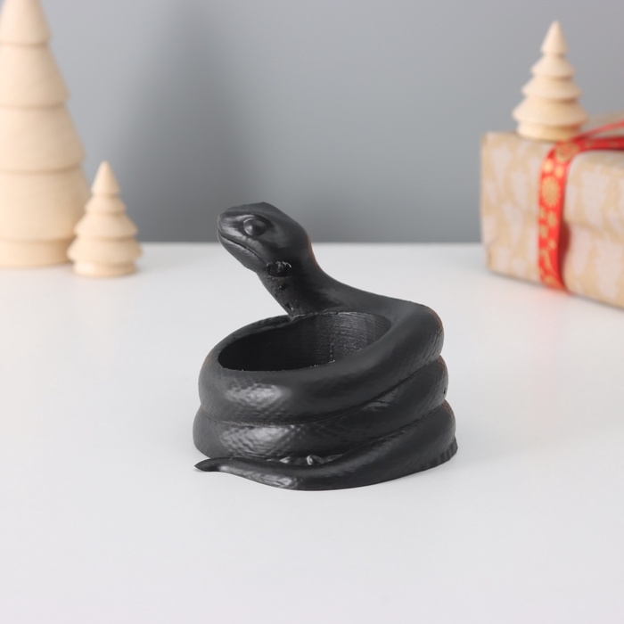 Подсвечник Подсвечник "Змея" крученая 8*10*6 см черный с потертостями