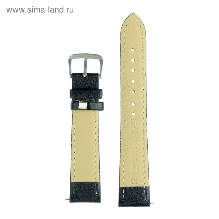 Ремешок для часов Ремешок для часов "Соломон", 18 мм, натуральная кожа, l-20 см, черный