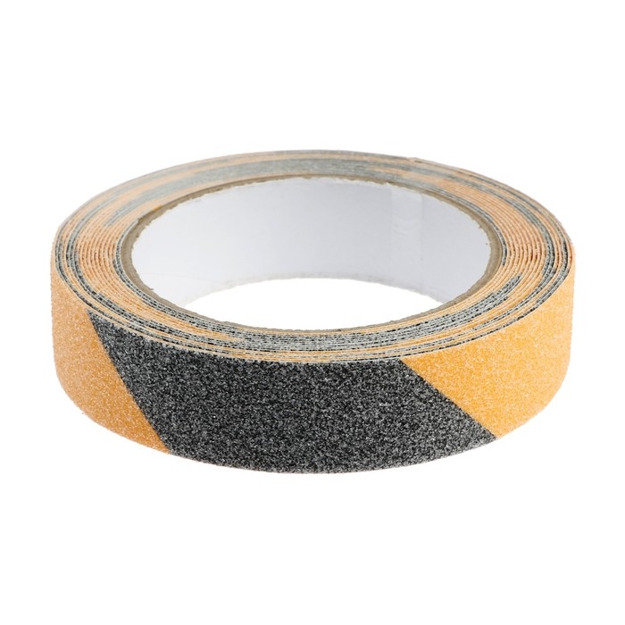 Лента клейкая ТУНДРА, противоскользящая, черно-желтая, 25 мм х 5 м Лента клейкая ТУНДРА, противоскользящая, черно-желтая, 25 мм х 5 м