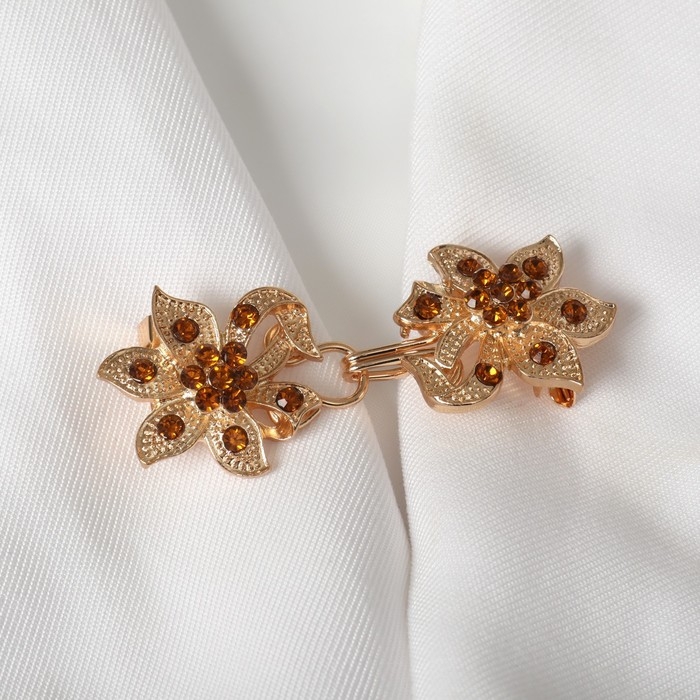 Зажим для кардигана «Цветок» блестящий, цвет золото Зажим для кардигана «Цветок» блестящий, цвет золото