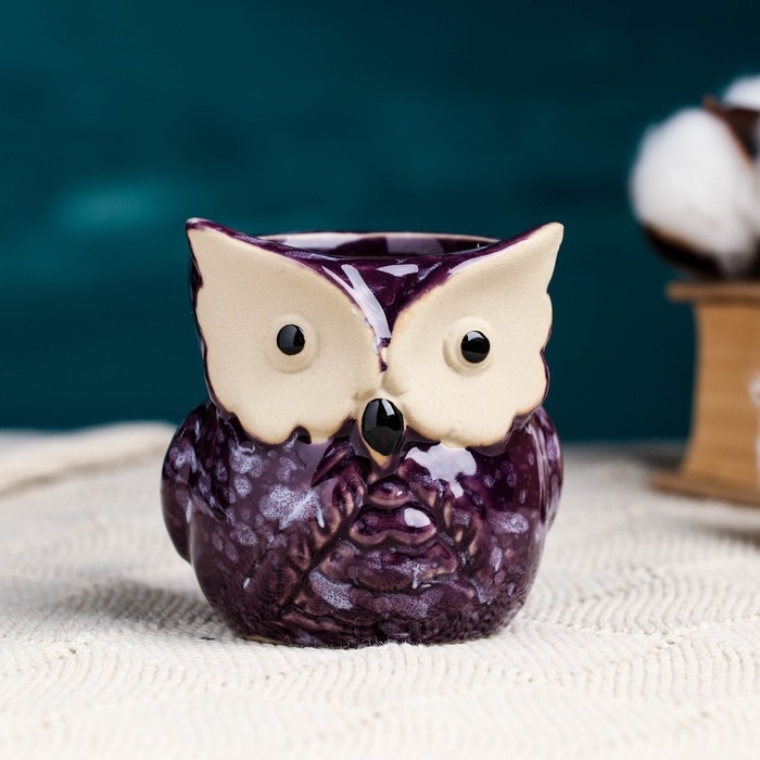 Горшок Горшок "Совушка" МИКС, 7х9см, 0,15л, d-4,5 см
