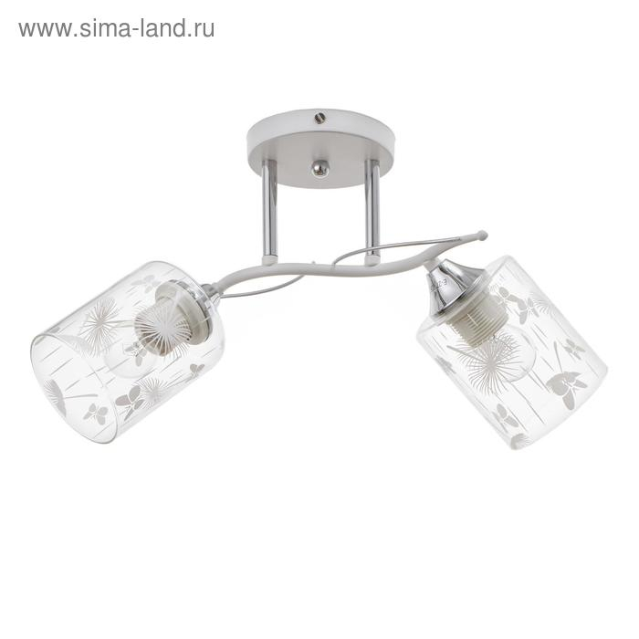 Люстра ГАЛЛОП 880521 2х60Вт Е27 белый матовый/хром