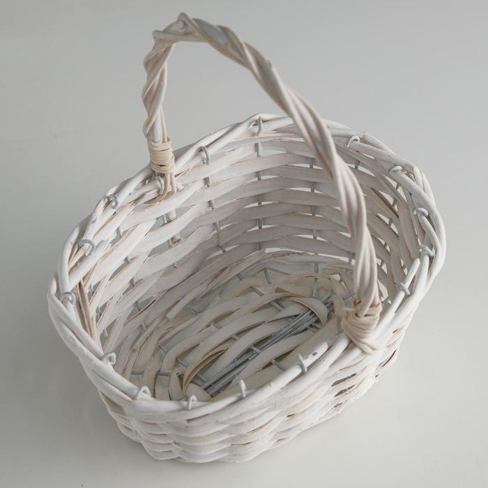 Корзина плетеная, ива, 22х16х11,5/25 см, белый Корзина плетеная, ива, 22х16х11,5/25 см, белый