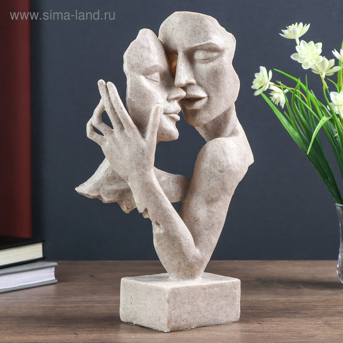 Сувенир полистоун "Поцелуй" песочный 30х7,5х18 см