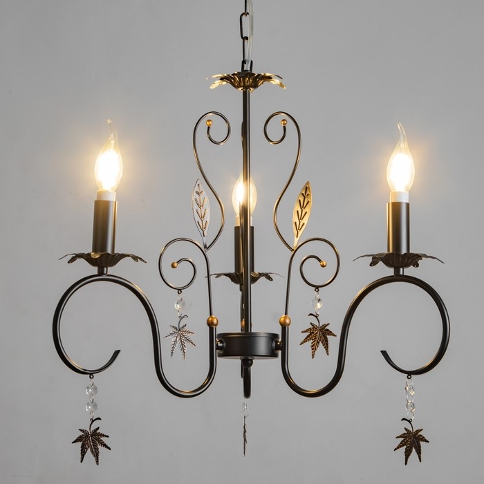 Люстра Люстра "Беатрис" 3xE14 40Вт черно-золотой 56,5х56,5х48,5-105 см BayerLux