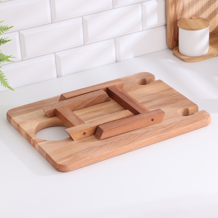 Менажница из бука  Менажница из бука "Винный столик прямоугольный" №4