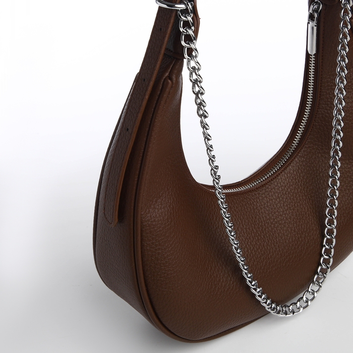 Сумка женская хобо на молнии TEXTURA, средний размер, цвет коричневый Сумка женская хобо на молнии TEXTURA, средний размер, цвет коричневый