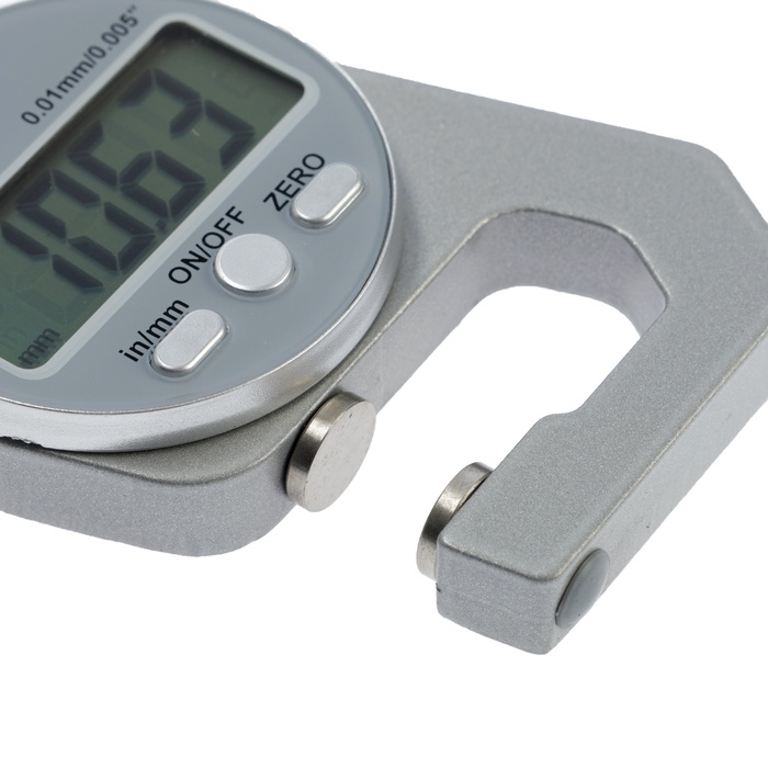 Толщиномер электронный ТУНДРА, металлический, диапазон 0-10 мм, точность 0.01 мм Толщиномер электронный ТУНДРА, металлический, диапазон 0-10 мм, точность 0.01 мм