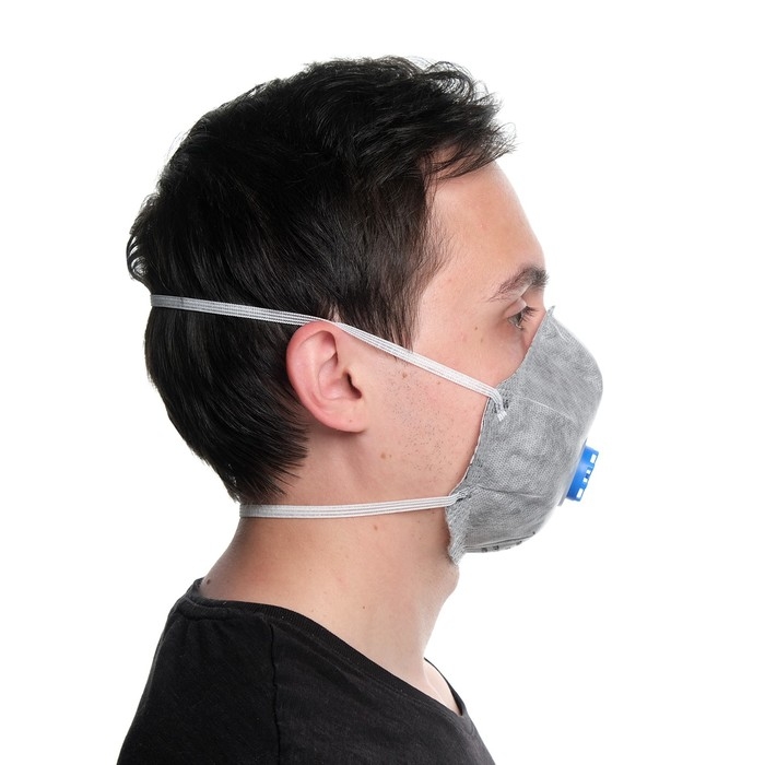 Полумаска фильтрующая, формованная с клапаном и угольным слоем, FFP1 Полумаска фильтрующая, формованная с клапаном и угольным слоем, FFP1