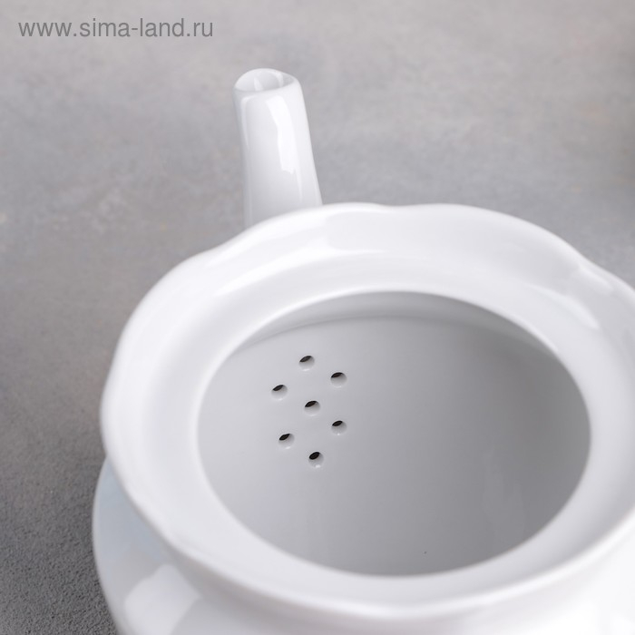 Чайник фарфоровый «Белье», 800 мл, цвет белый Чайник фарфоровый «Белье», 800 мл, цвет белый