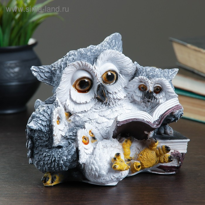Копилка  Копилка "Сова с совятами и книгой" 17х15см
