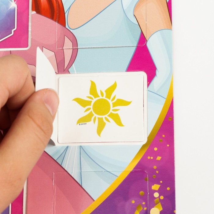 Адвент-календарь «Рапунцель, Ариель, Золушка», с детскими татуировками — 18 шт., Принцессы Disney Адвент-календарь «Рапунцель, Ариель, Золушка», с детскими татуировками — 18 шт., Принцессы Disney