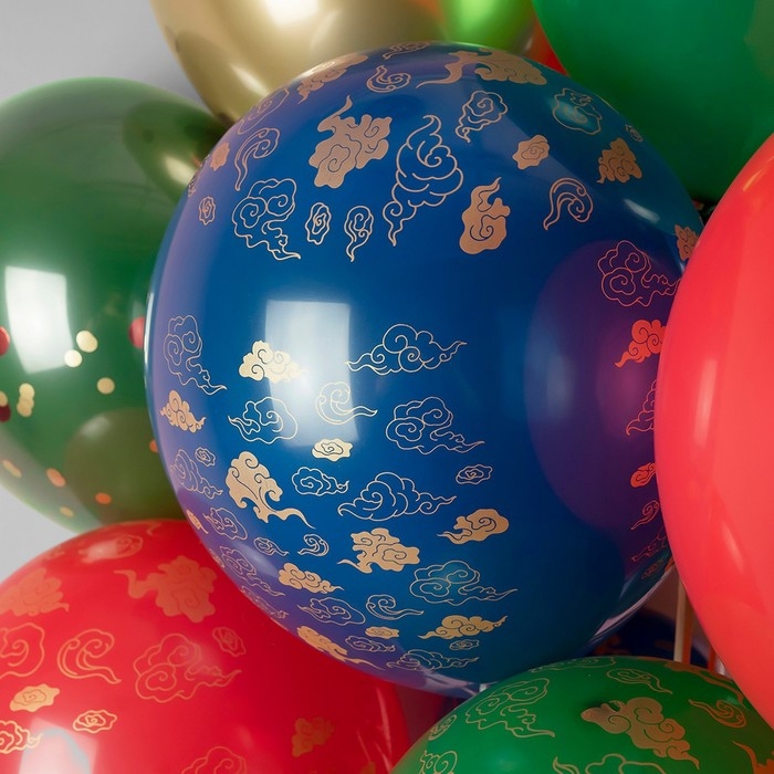 Шар латексный 12 Шар латексный 12" «Дракон на удачу» пастель, 5 ст., набор 25 шт., МИКС