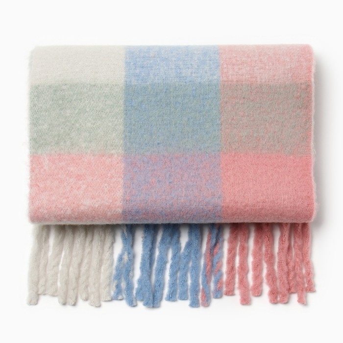 Шарф зимний объемный с кистями MINAKU клетка 210*38+18 см Шарф зимний объемный с кистями MINAKU клетка 210*38+18 см