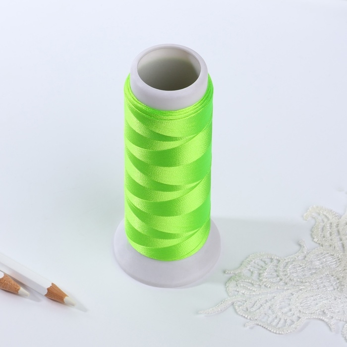 Нить атласная, 120D/2, 700 м, цвет салатовый №644 Нить атласная, 120D/2, 700 м, цвет салатовый №644