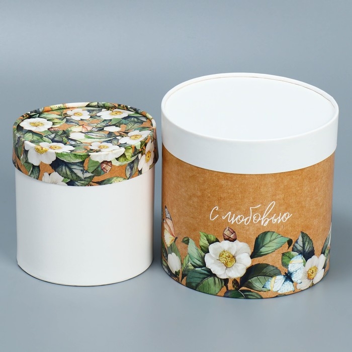 Набор шляпных коробок 2 в 1, упаковка подарочная, «Цветочный», 13 х 13, 16 х 16 см Набор шляпных коробок 2 в 1, упаковка подарочная, «Цветочный», 13 х 13, 16 х 16 см