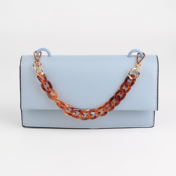 Цепочка для сумки, пластиковая, с карабинами, 23 × 17 мм, 29 - 29,5 см, цвет янтарный/золотой