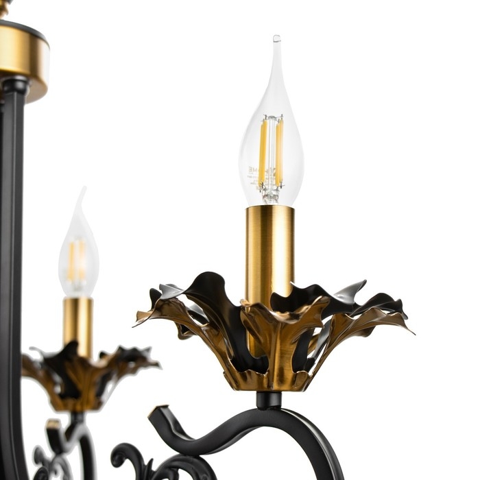 Люстра Люстра "Мэдфи" 3хЕ14 40Вт черно-золотой 55х70х55 см BayerLux