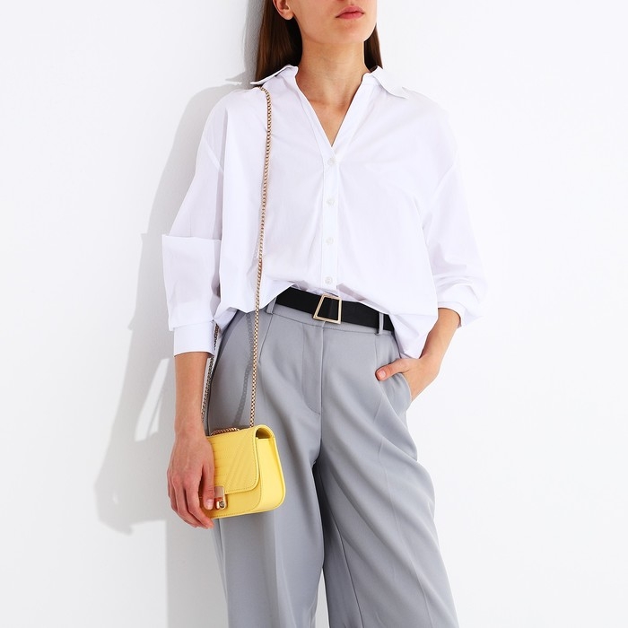 Сумка-мессенджер на клапане, цвет жёлтый Сумка-мессенджер на клапане, цвет жёлтый