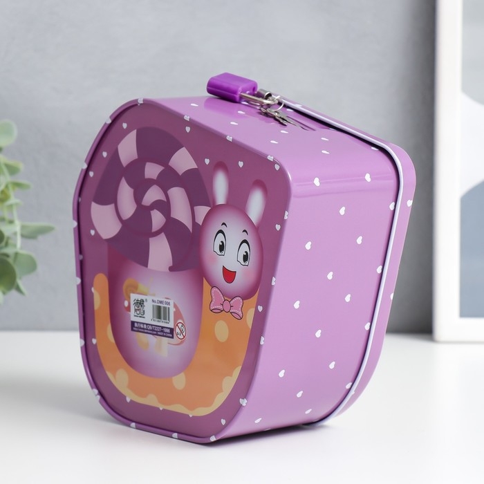 Копилка металл с замочком Копилка металл с замочком "Улиточка" МИКС 16,3х8,2х16,1 см