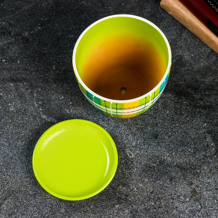 Горшок цветочный Горшок цветочный "Английская клетка" разноцветное, 1,4 л