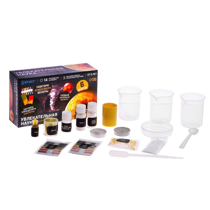 Набор для опытов Увлекательная наука «Опыты с Венеры», 6 опытов Набор для опытов Увлекательная наука «Опыты с Венеры», 6 опытов