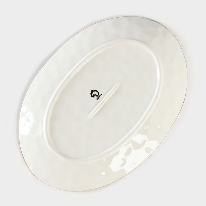 Блюдо фарфоровое Доляна «Космос», 31,5×22 см, цвет зелёный Блюдо фарфоровое Доляна «Космос», 31,5×22 см, цвет зелёный