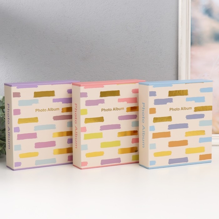 Фотоальбом на 100 фото 13х18 см Фотоальбом на 100 фото 13х18 см "Яркие мазки" в коробке МИКС 5,5х18х20 см
