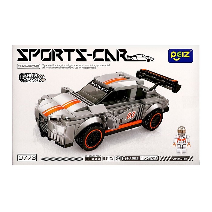 Конструктор Гонка &laquo;Спорткар&raquo;, 173 детали