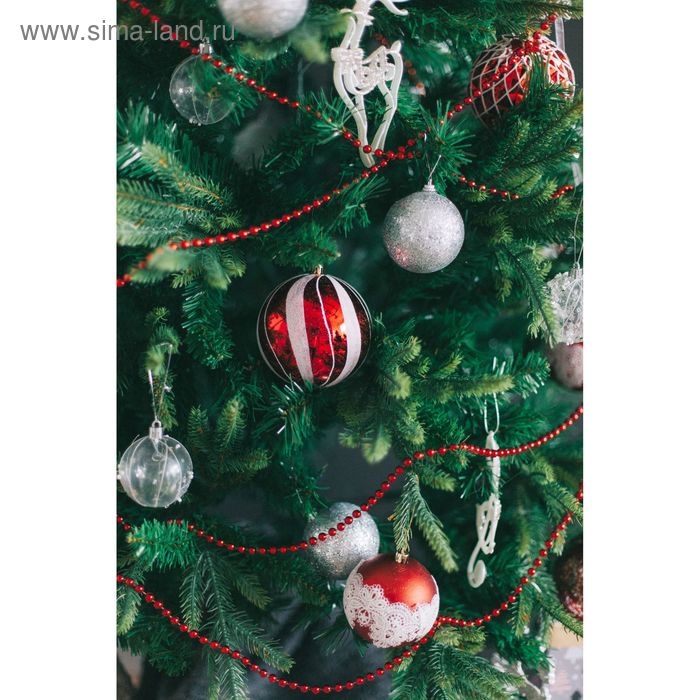 Бусы на ёлку 2,7 м d-7 мм Бусы на ёлку 2,7 м d-7 мм "Шарики" красный