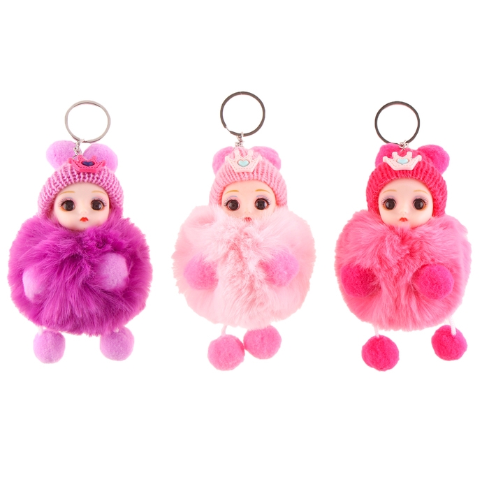 Мягкая игрушка «Зимняя куколка» на брелоке, 16 см, цвет МИКС Мягкая игрушка «Зимняя куколка» на брелоке, 16 см, цвет МИКС