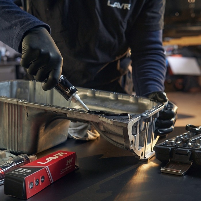 Герметик-прокладка BLACK LAVR RTV, чёрный, высокотемпературный, силиконовый, 85 г, Ln1738 Герметик-прокладка BLACK LAVR RTV, чёрный, высокотемпературный, силиконовый, 85 г, Ln1738