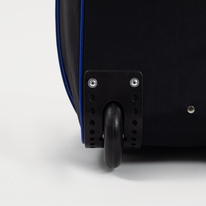 Сумка дорожная на колёсах, отдел на молнии, с увеличением, наружный карман, цвет чёрный Сумка дорожная на колёсах, отдел на молнии, с увеличением, наружный карман, цвет чёрный