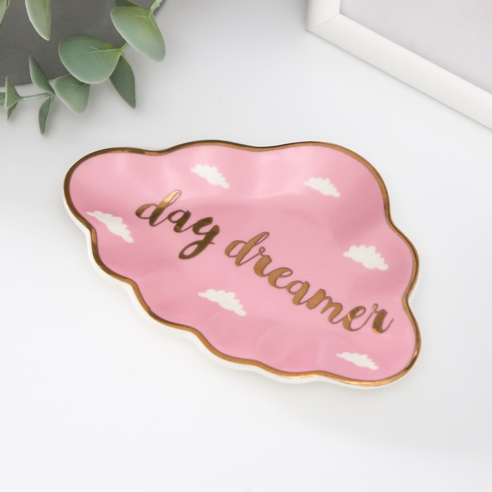 Сувенир керамика подставка под кольца Сувенир керамика подставка под кольца "Розовое облачко" 1,6х8х12 см