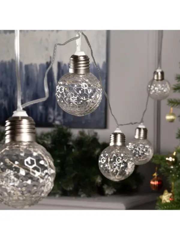 Гирлянда &laquo;Нить&raquo; 3 м с насадками &laquo;Лампочки шары&raquo;, IP20, прозрачная нить, 80 LED, свечение мульти, 8 режимов, 220 В