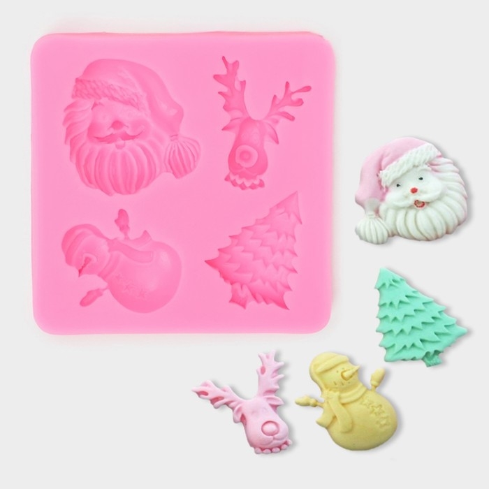 Молд новогодний «Новогодний антураж», силикон, 7,5×7,2 см Молд новогодний «Новогодний антураж», силикон, 7,5×7,2 см