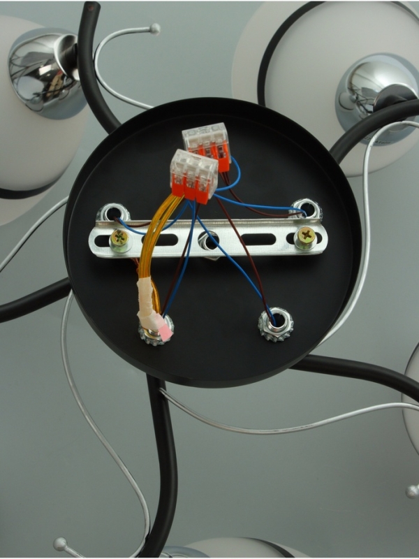 Люстра Люстра "Лайма" 5хЕ27 40Вт черно-хромовый 55х55х24 см