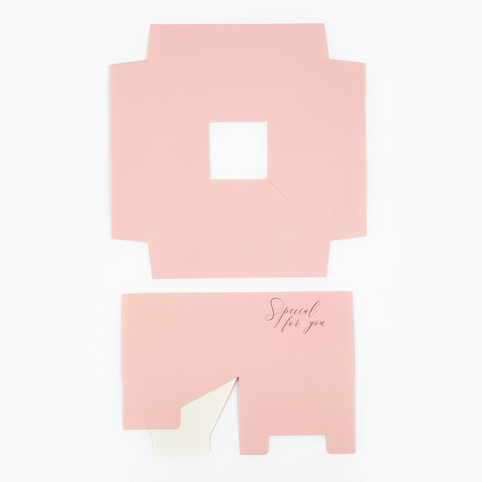 Коробка подарочная складная переноска для цветов, упаковка, «Персик», 20 x 20 x 4 см Коробка подарочная складная переноска для цветов, упаковка, «Персик», 20 x 20 x 4 см