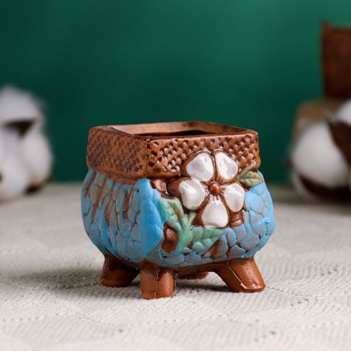 Горшок на ножках, 6х6х6см