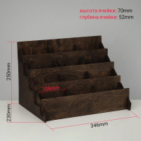 Подставка под открытки 12 ячеек, 34,5×23×25 см, толщина 3 мм, цвет полисандр