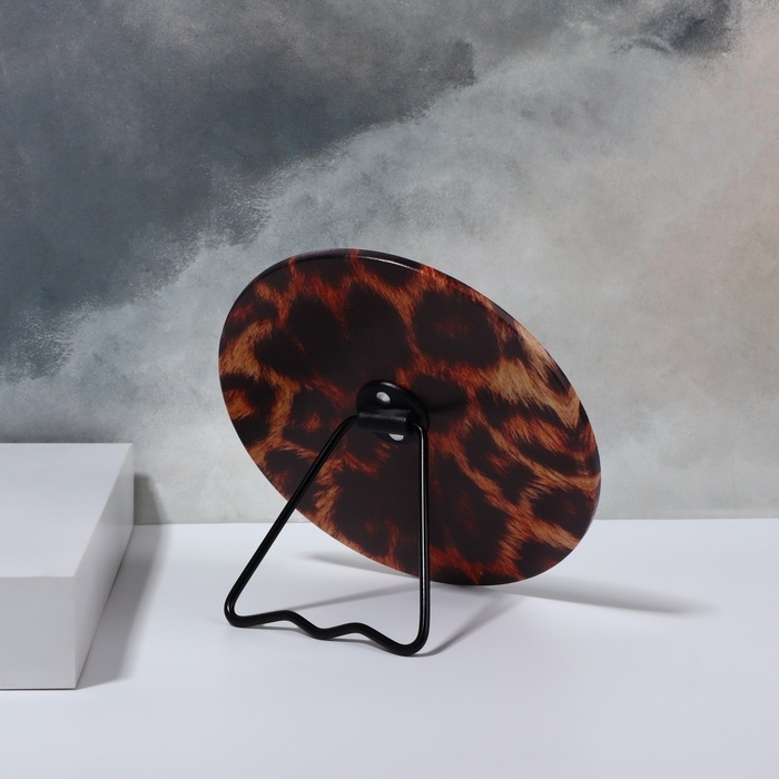 Зеркало настольное - подвесное «ANIMAL», d зеркальной поверхности 15,5 см, цвет «леопард» Зеркало настольное - подвесное «ANIMAL», d зеркальной поверхности 15,5 см, цвет «леопард»