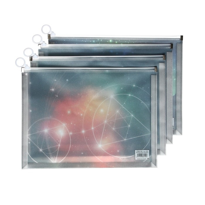 Папка-конверт на молнии формат А4, 180мкр, с рисунком Папка-конверт на молнии формат А4, 180мкр, с рисунком "Космос", МИКС