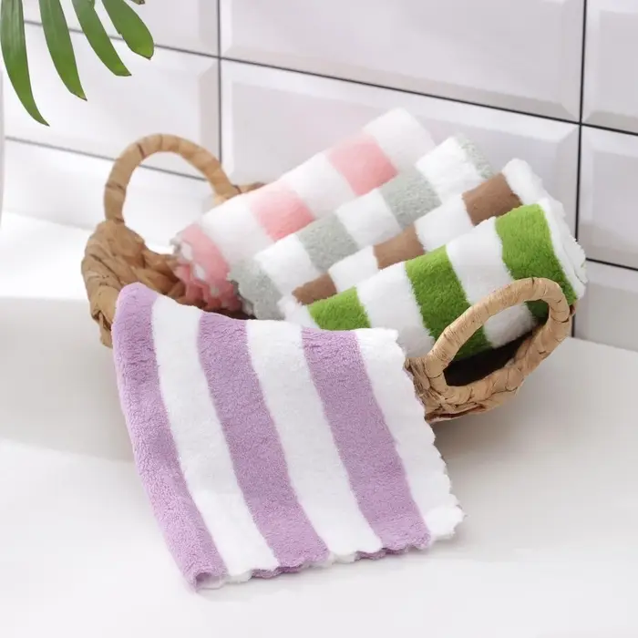 Салфетка для уборки Доляна &laquo;Полоски&raquo;, микрофибра махровая, 30&times;30 см, МИКС