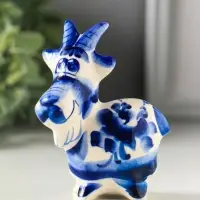 Фигурка фарфор &laquo;Козлик Паша&raquo;, 8.5 см, гжель