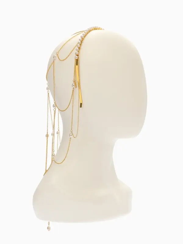 Украшение для волос  Украшение для волос "Паутина" 44см, цвет белый в золоте