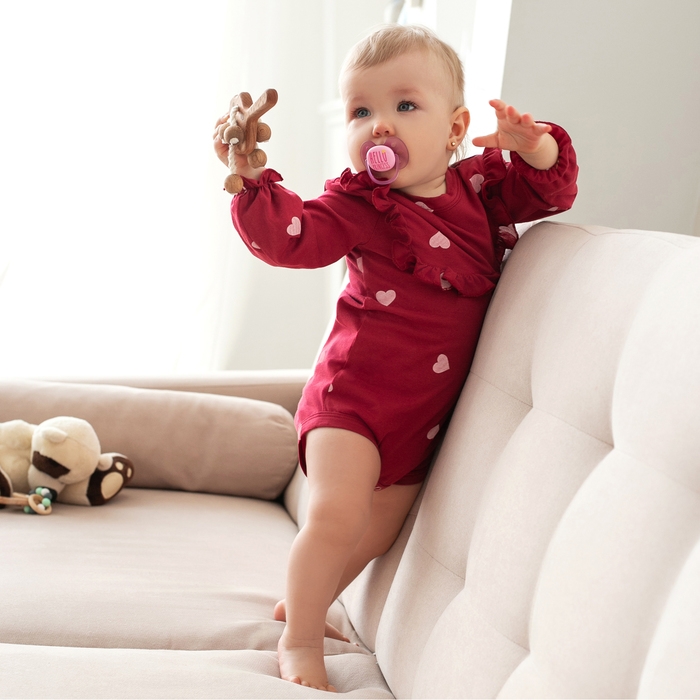 Боди детское с рюшами MINAKU, цвет красный, рост 74-80 см Боди детское с рюшами MINAKU, цвет красный, рост 74-80 см