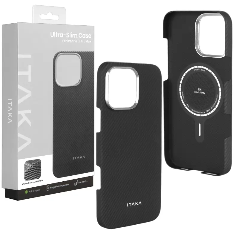 Чехол iPh 16 Pro Max PITAKA Ultra-Slim Case Black/Grey